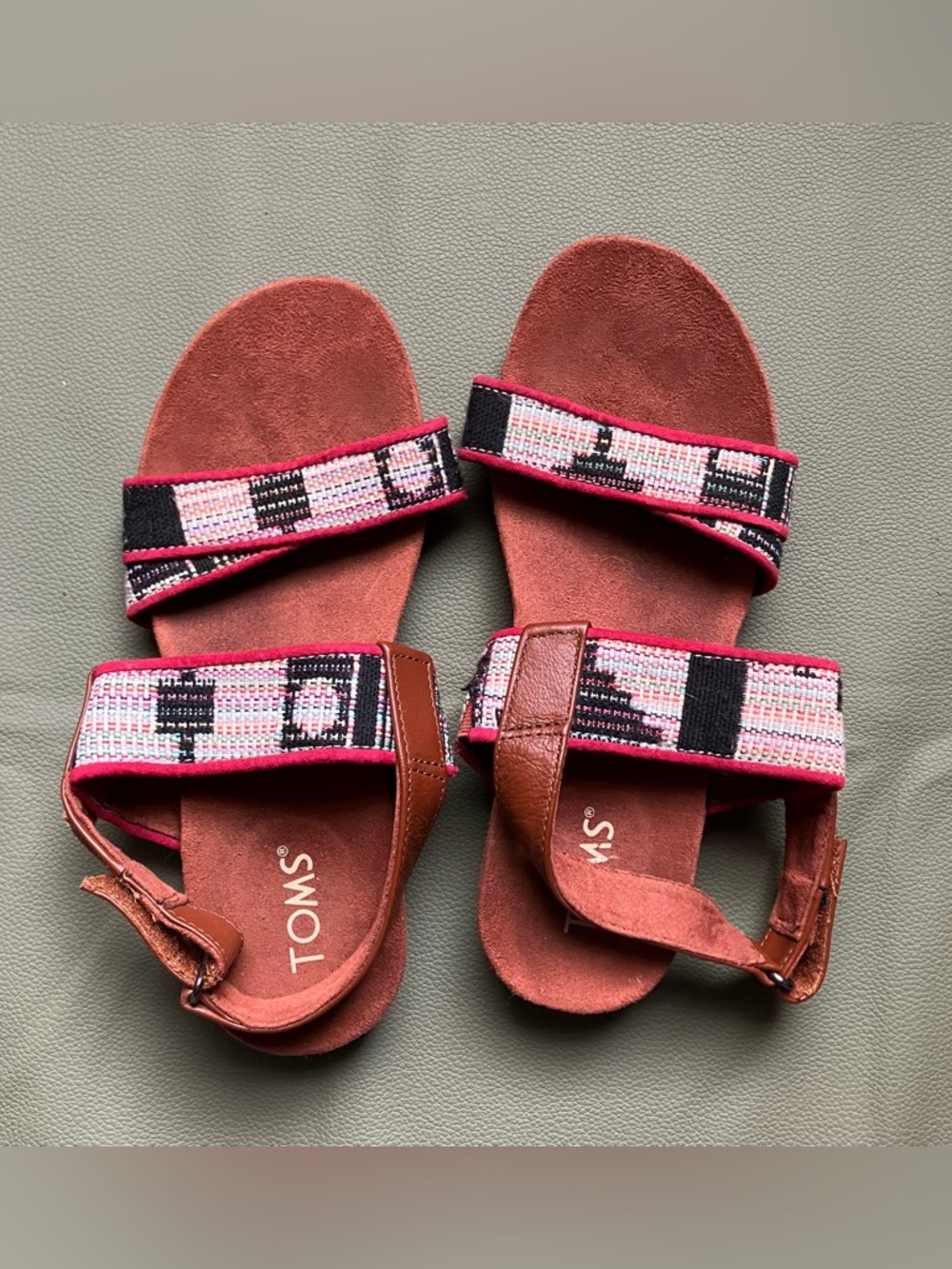 TOMS Tribal Woven Double Strap Sandal Size 6